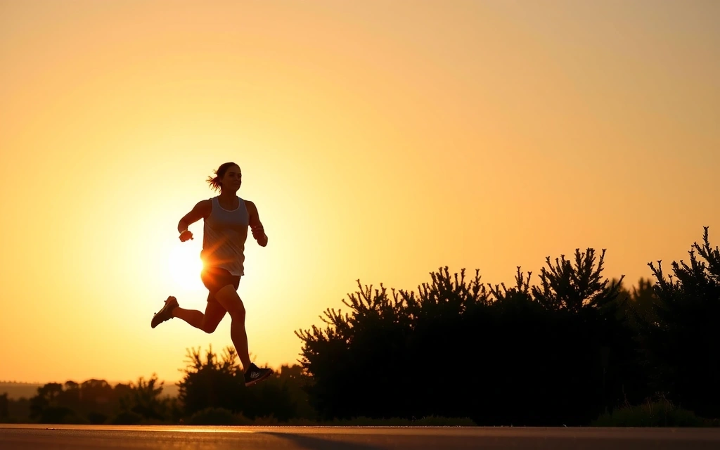 Persona che corre all'aperto al tramonto